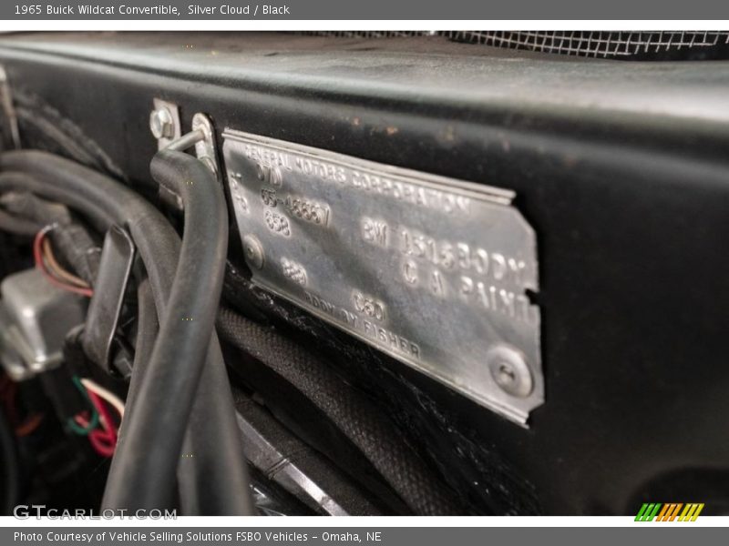 Info Tag of 1965 Wildcat Convertible