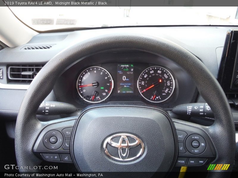 Midnight Black Metallic / Black 2019 Toyota RAV4 LE AWD