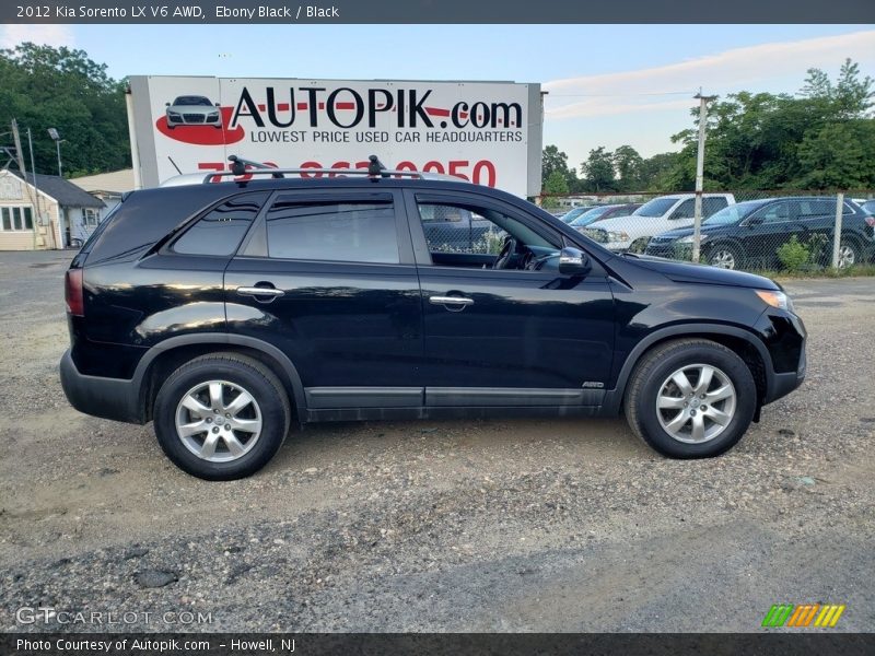 Ebony Black / Black 2012 Kia Sorento LX V6 AWD