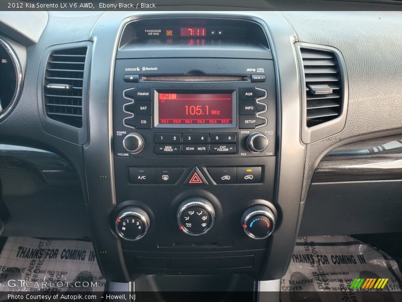 Ebony Black / Black 2012 Kia Sorento LX V6 AWD