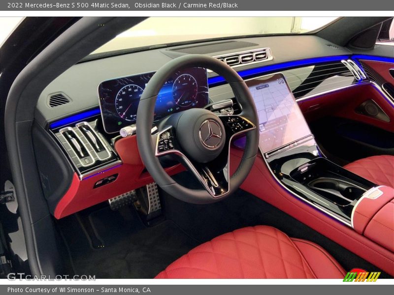 Obsidian Black / Carmine Red/Black 2022 Mercedes-Benz S 500 4Matic Sedan