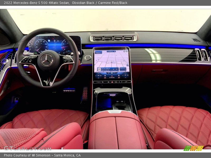 Obsidian Black / Carmine Red/Black 2022 Mercedes-Benz S 500 4Matic Sedan