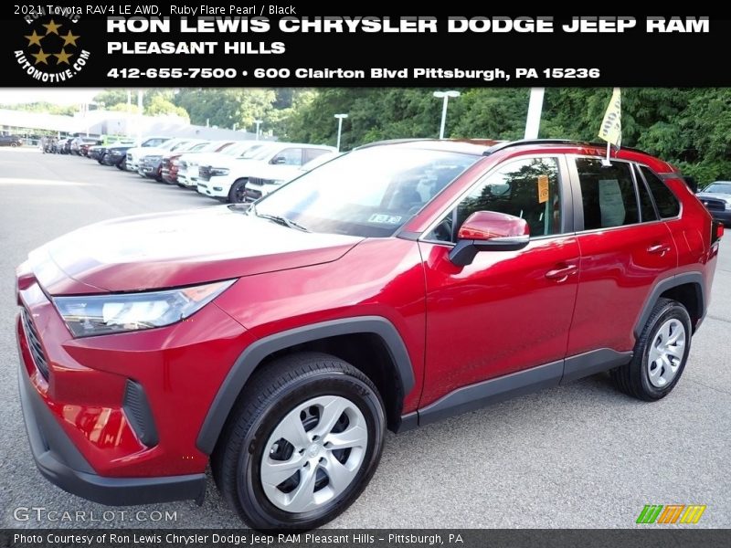 Ruby Flare Pearl / Black 2021 Toyota RAV4 LE AWD