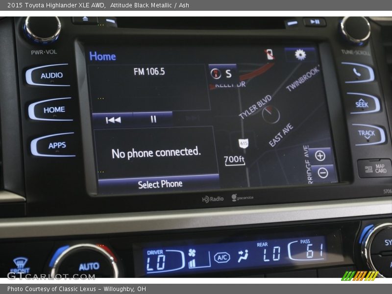 Attitude Black Metallic / Ash 2015 Toyota Highlander XLE AWD
