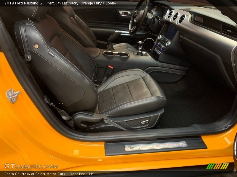 Orange Fury / Ebony 2019 Ford Mustang GT Premium Fastback