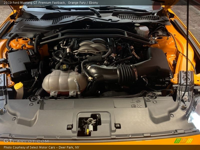 Orange Fury / Ebony 2019 Ford Mustang GT Premium Fastback