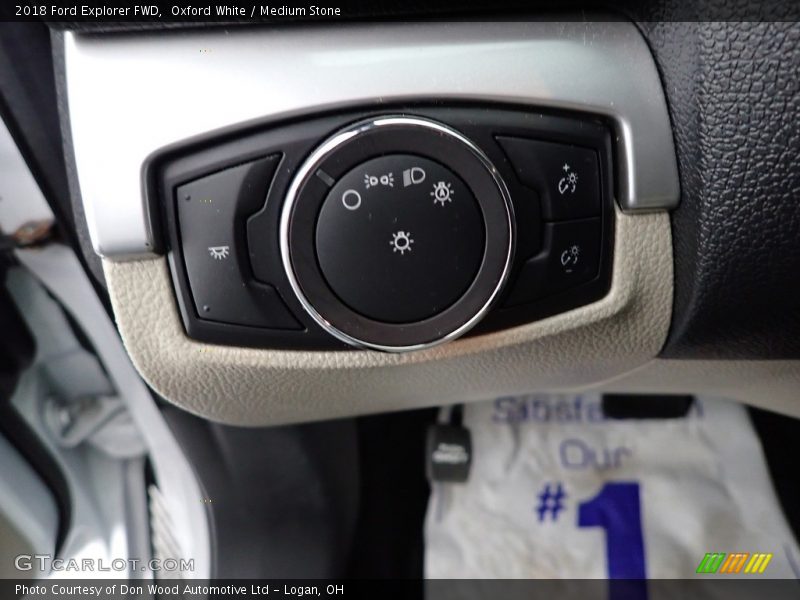 Oxford White / Medium Stone 2018 Ford Explorer FWD