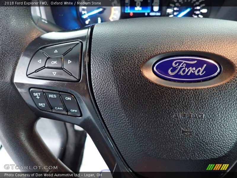 Oxford White / Medium Stone 2018 Ford Explorer FWD