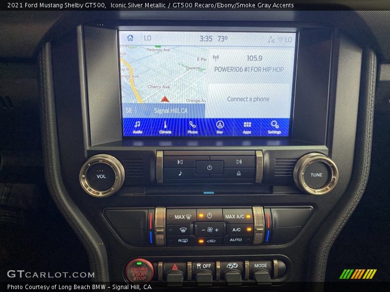 Navigation of 2021 Mustang Shelby GT500