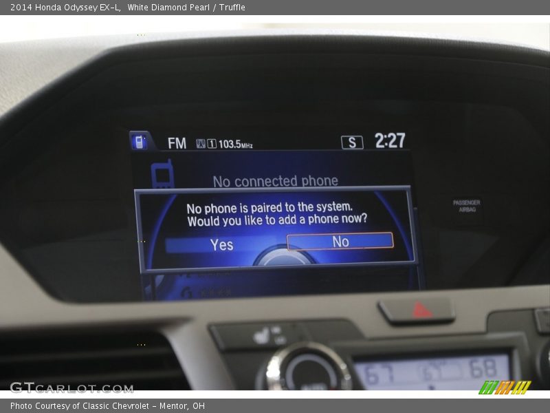 White Diamond Pearl / Truffle 2014 Honda Odyssey EX-L