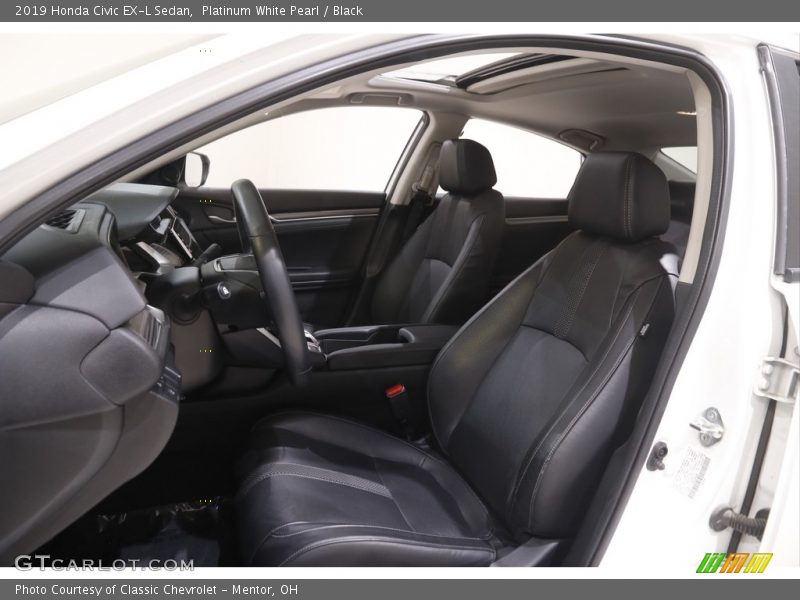 Platinum White Pearl / Black 2019 Honda Civic EX-L Sedan