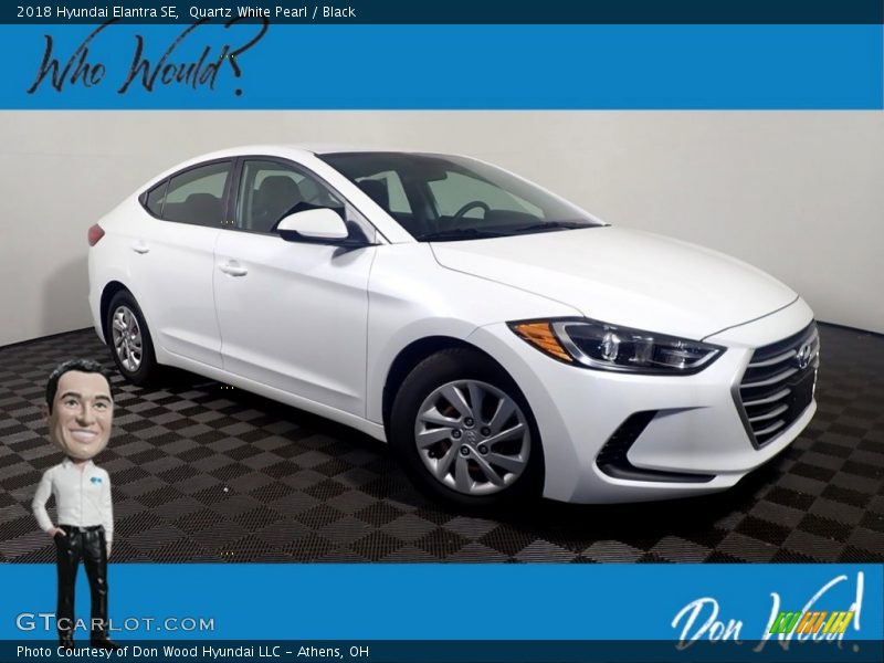 Quartz White Pearl / Black 2018 Hyundai Elantra SE