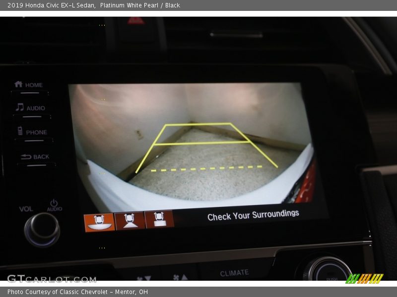 Platinum White Pearl / Black 2019 Honda Civic EX-L Sedan