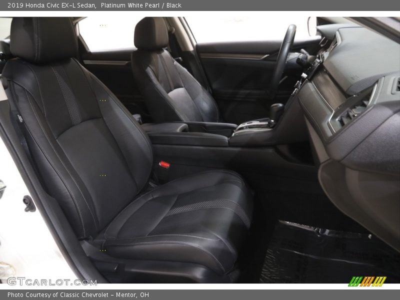 Platinum White Pearl / Black 2019 Honda Civic EX-L Sedan