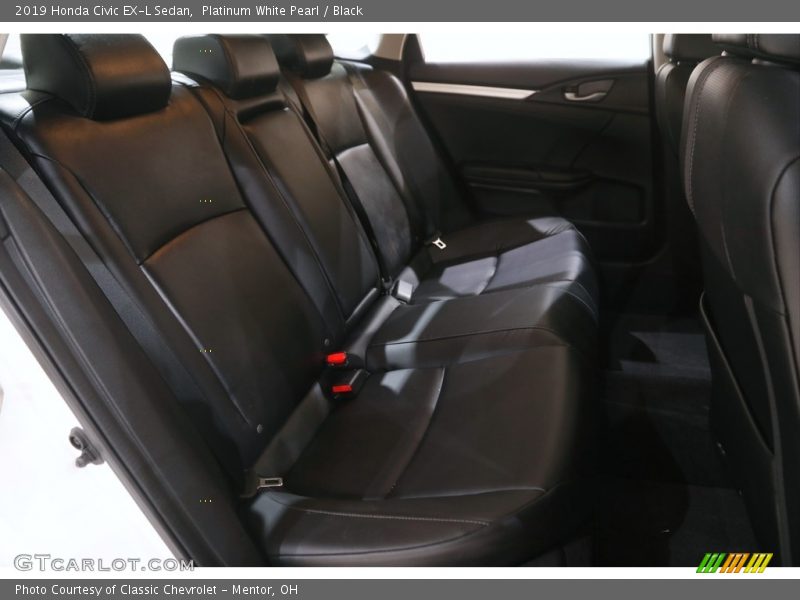 Platinum White Pearl / Black 2019 Honda Civic EX-L Sedan