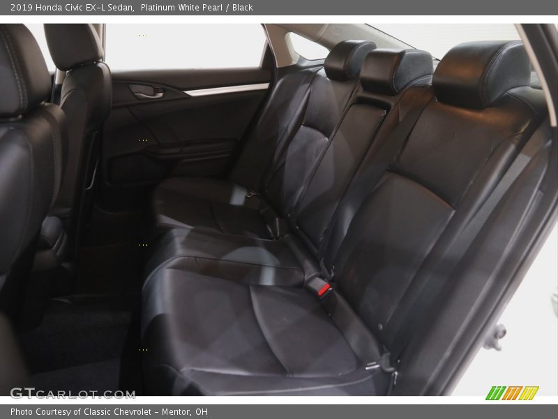 Platinum White Pearl / Black 2019 Honda Civic EX-L Sedan