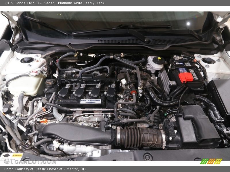 Platinum White Pearl / Black 2019 Honda Civic EX-L Sedan