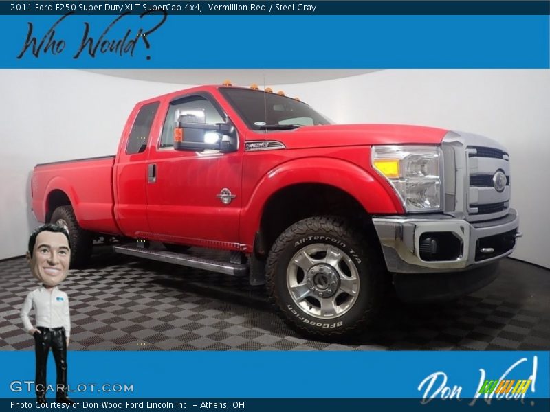 Vermillion Red / Steel Gray 2011 Ford F250 Super Duty XLT SuperCab 4x4