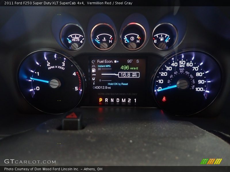 Vermillion Red / Steel Gray 2011 Ford F250 Super Duty XLT SuperCab 4x4