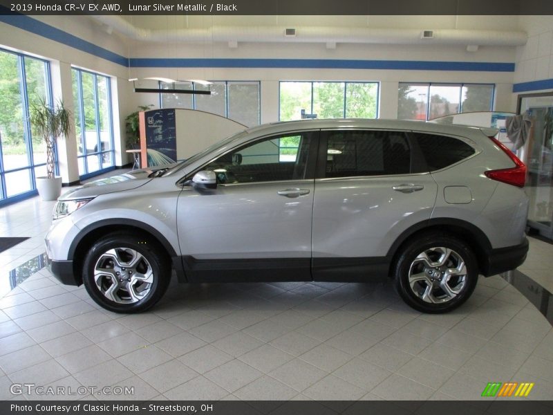 Lunar Silver Metallic / Black 2019 Honda CR-V EX AWD