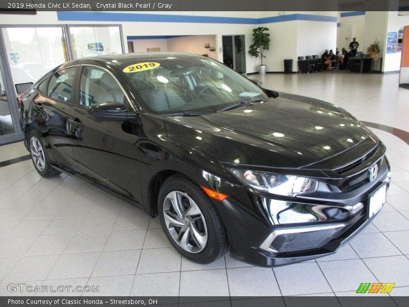Crystal Black Pearl / Gray 2019 Honda Civic LX Sedan