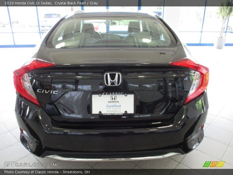 Crystal Black Pearl / Gray 2019 Honda Civic LX Sedan
