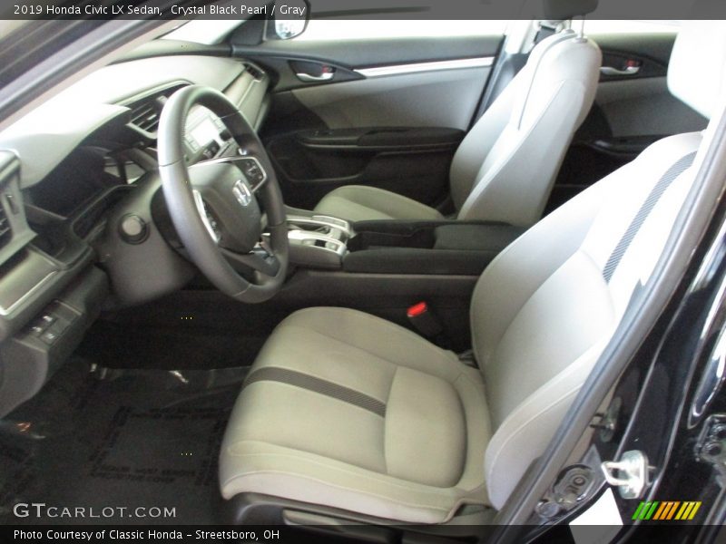 Crystal Black Pearl / Gray 2019 Honda Civic LX Sedan