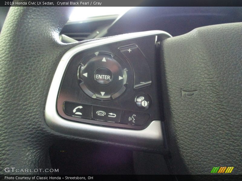 Crystal Black Pearl / Gray 2019 Honda Civic LX Sedan