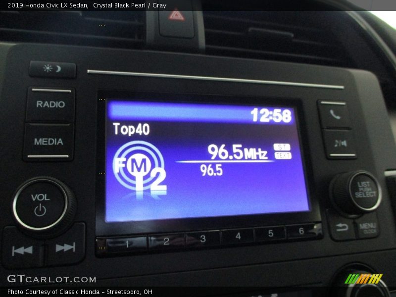Crystal Black Pearl / Gray 2019 Honda Civic LX Sedan