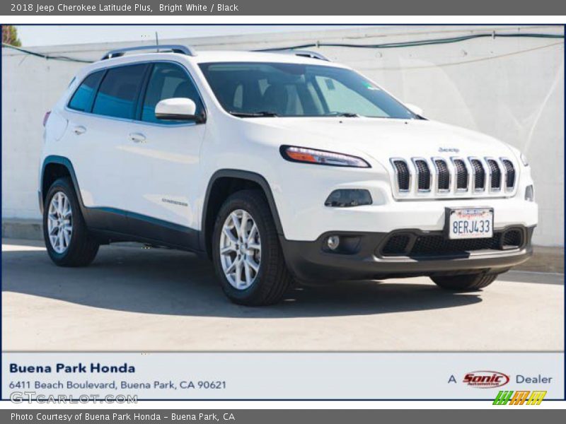 Bright White / Black 2018 Jeep Cherokee Latitude Plus