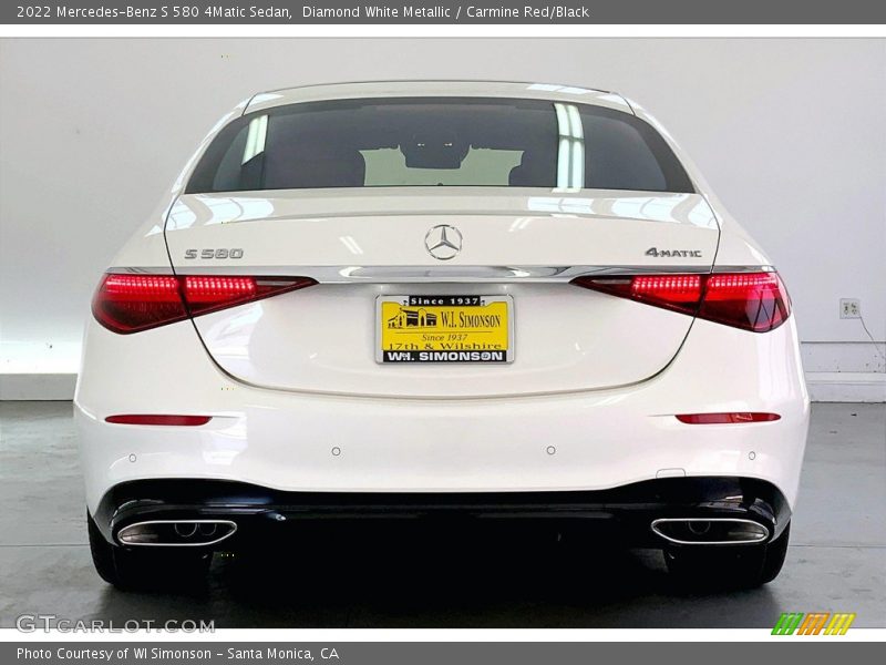 Diamond White Metallic / Carmine Red/Black 2022 Mercedes-Benz S 580 4Matic Sedan