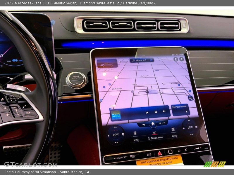 Diamond White Metallic / Carmine Red/Black 2022 Mercedes-Benz S 580 4Matic Sedan