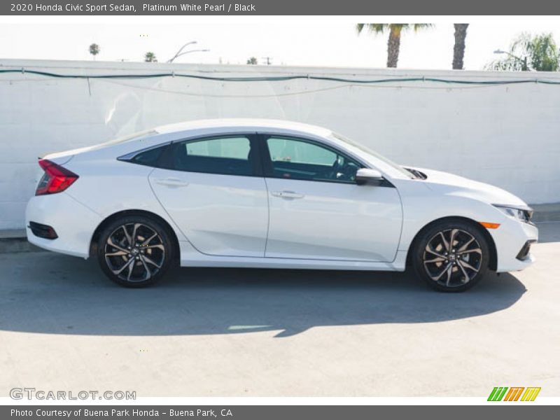 Platinum White Pearl / Black 2020 Honda Civic Sport Sedan