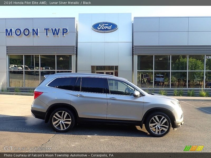 Lunar Silver Metallic / Black 2016 Honda Pilot Elite AWD