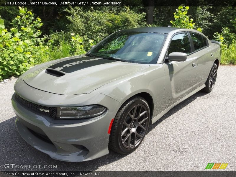 Destroyer Gray / Brazen Gold/Black 2018 Dodge Charger Daytona