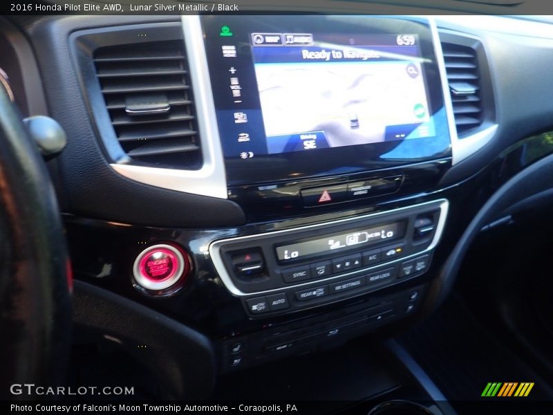 Lunar Silver Metallic / Black 2016 Honda Pilot Elite AWD