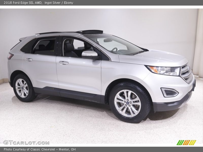 Ingot Silver / Ebony 2018 Ford Edge SEL AWD