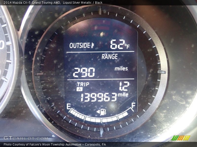 Liquid Silver Metallic / Black 2014 Mazda CX-5 Grand Touring AWD