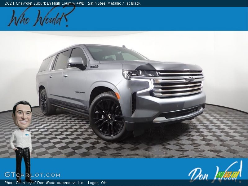Satin Steel Metallic / Jet Black 2021 Chevrolet Suburban High Country 4WD