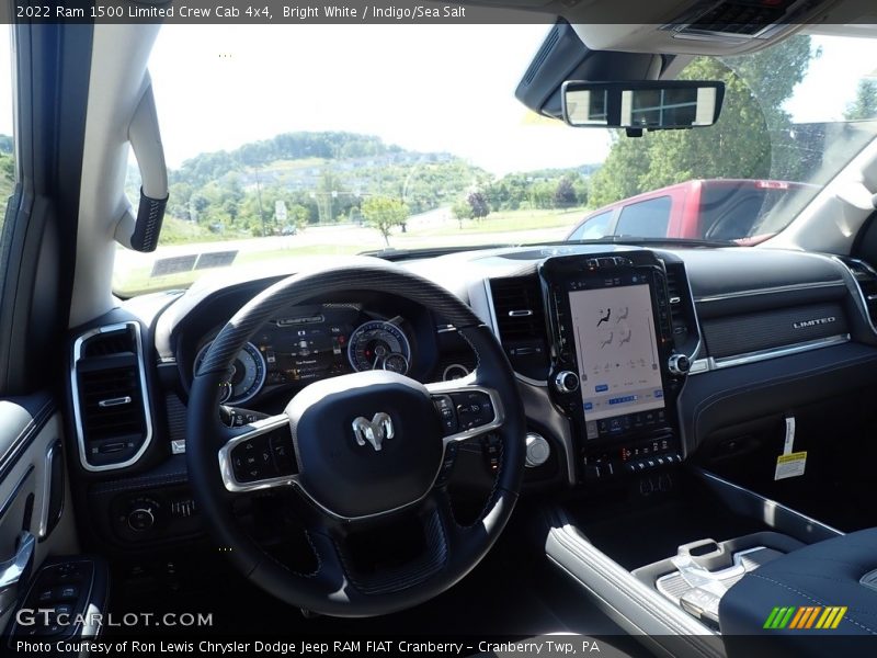 Bright White / Indigo/Sea Salt 2022 Ram 1500 Limited Crew Cab 4x4