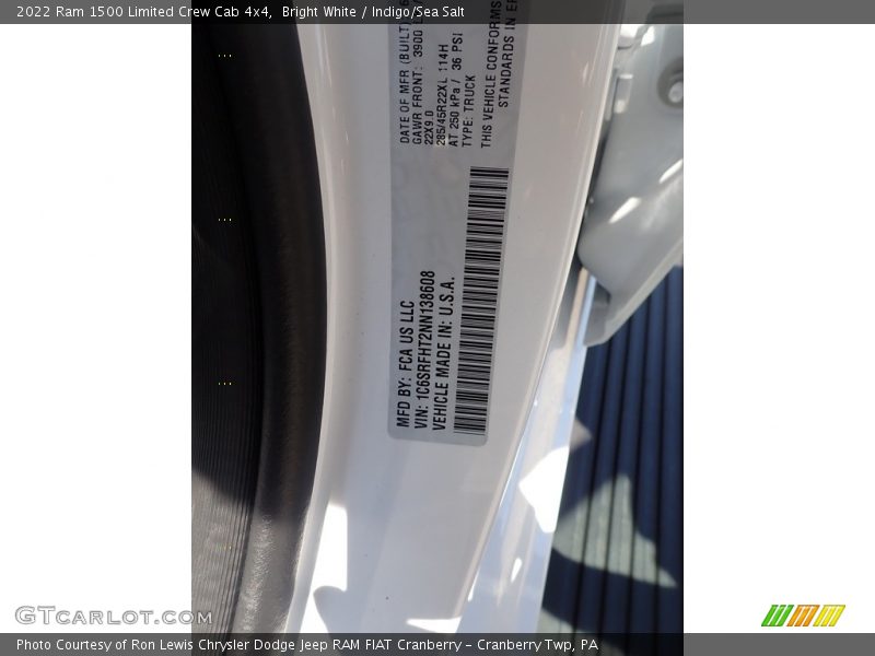 Bright White / Indigo/Sea Salt 2022 Ram 1500 Limited Crew Cab 4x4