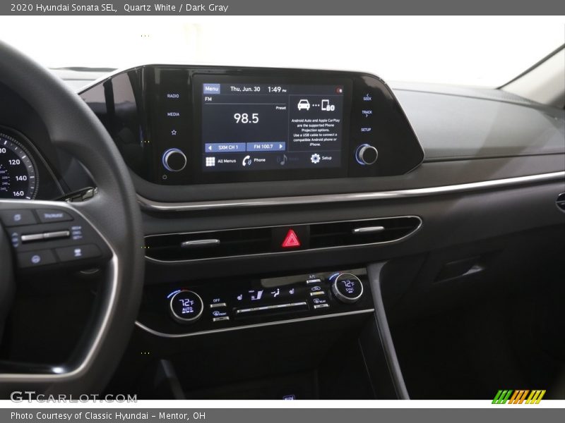 Quartz White / Dark Gray 2020 Hyundai Sonata SEL