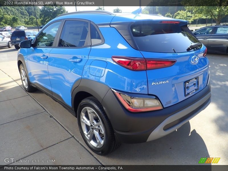 Blue Wave / Gray/Black 2022 Hyundai Kona SEL AWD