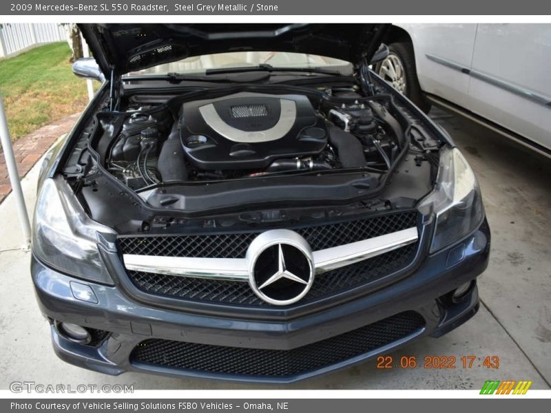 Steel Grey Metallic / Stone 2009 Mercedes-Benz SL 550 Roadster