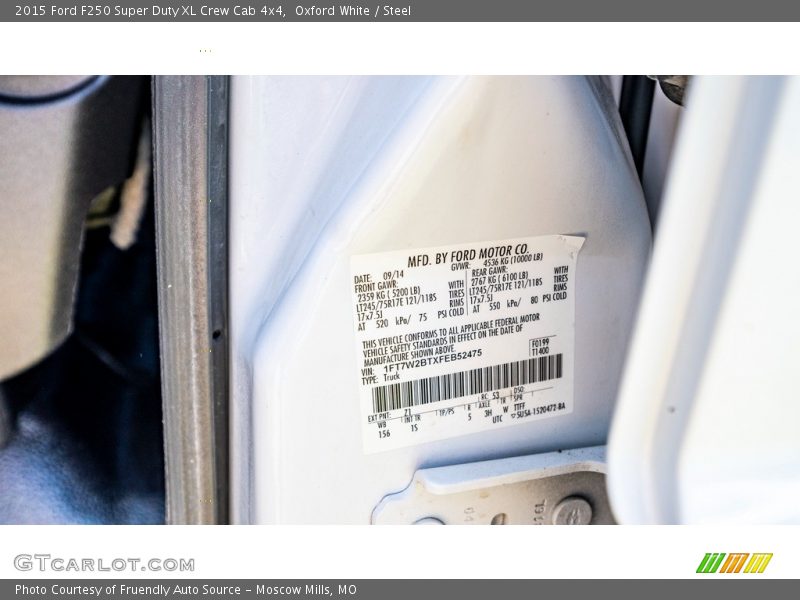 Oxford White / Steel 2015 Ford F250 Super Duty XL Crew Cab 4x4