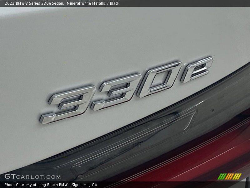 Mineral White Metallic / Black 2022 BMW 3 Series 330e Sedan