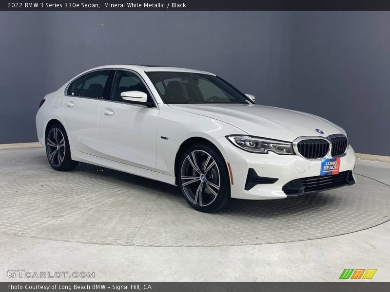 Mineral White Metallic / Black 2022 BMW 3 Series 330e Sedan