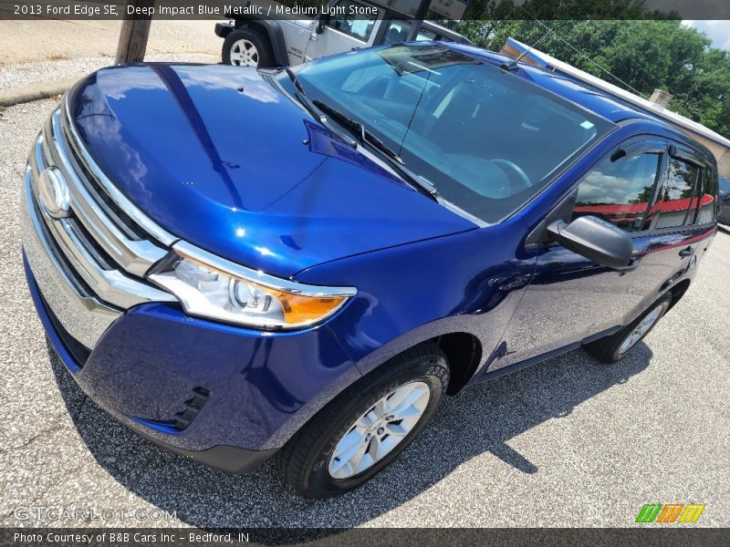 Deep Impact Blue Metallic / Medium Light Stone 2013 Ford Edge SE