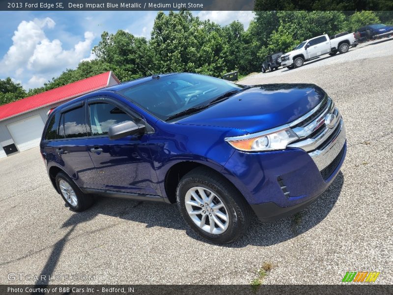Deep Impact Blue Metallic / Medium Light Stone 2013 Ford Edge SE