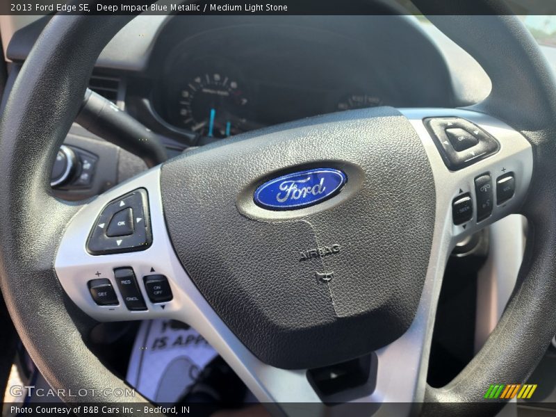 Deep Impact Blue Metallic / Medium Light Stone 2013 Ford Edge SE